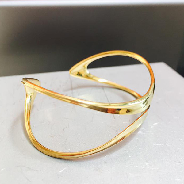 bracelet en or jaune imprimé en 3d par silex3d print