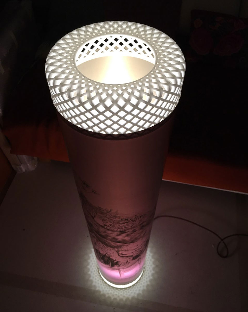 lampe design imprimée en 3d par frittage de poudre